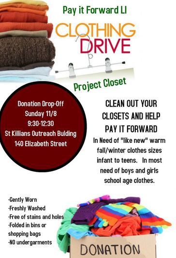 Project Closet Guidelines - Pay it Forward LI